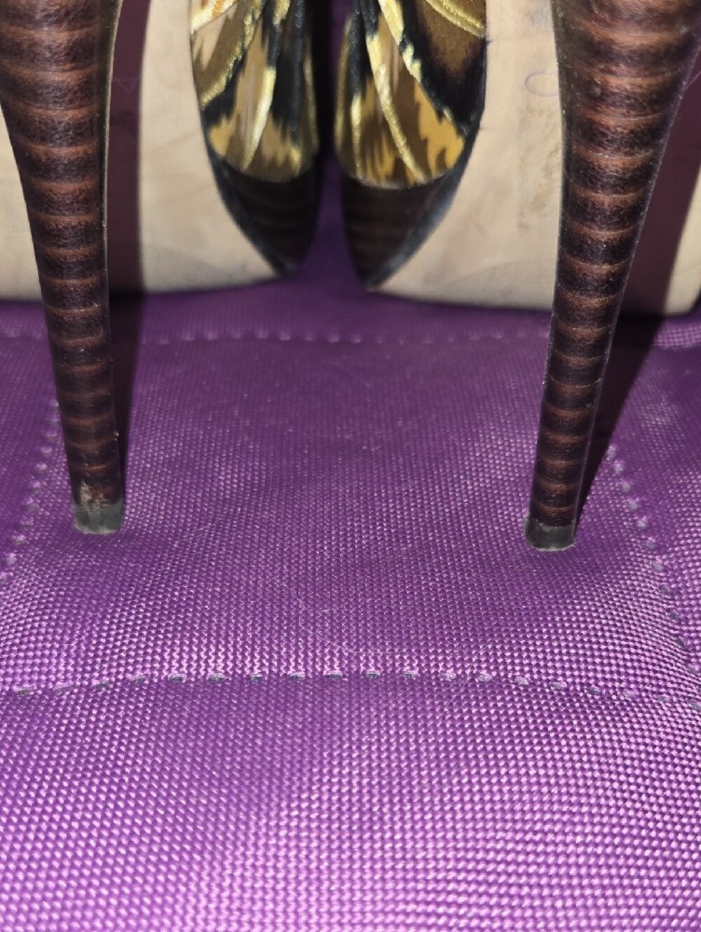 ALDO Yellow and Black Peep-Toe Heels - Picture 8 of 10